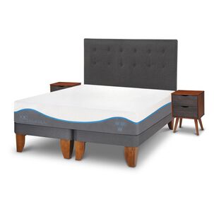 Cama Europea Cic Alaska / 2 Plazas / Base Dividida + Set De Maderas