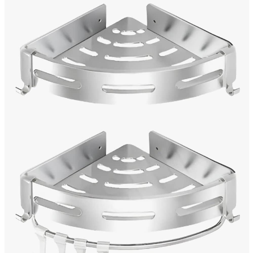 Organizador Repisas Esquineras Ba&ntilde;o 2 Pisos Aluminio image number 1.0