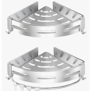 Organizador Repisas Esquineras Ba&ntilde;o 2 Pisos Aluminio