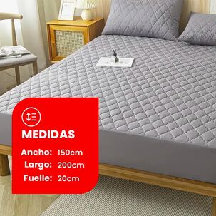 Cubre Colchon Impermeable 2 Plazas + Fundas Okaeri Negro