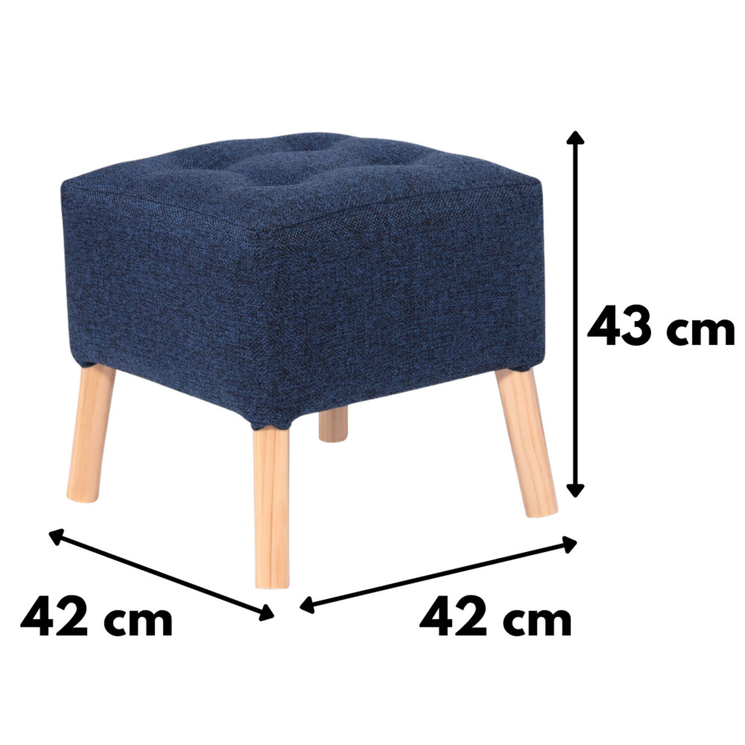 Pouf Alemania Azul Omega 42x42x43 Cm M&aacute;xima Design image number 3.0
