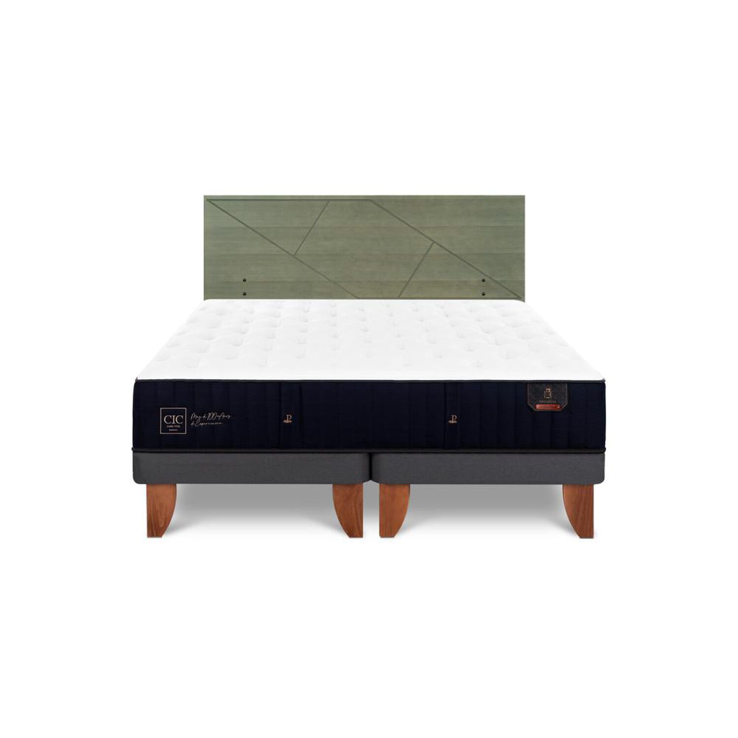 Cama Europea Cic Linea Premium / 2 Plazas / Base Dividida + Respaldo image number 0.0