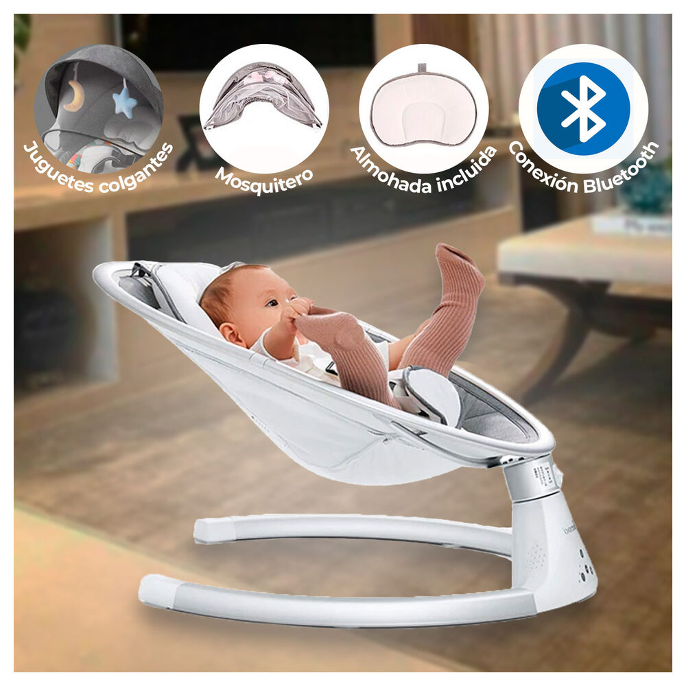 Cuna Mecedora Automatica Con Mosquitero Con 5 Velocidades image number 2.0