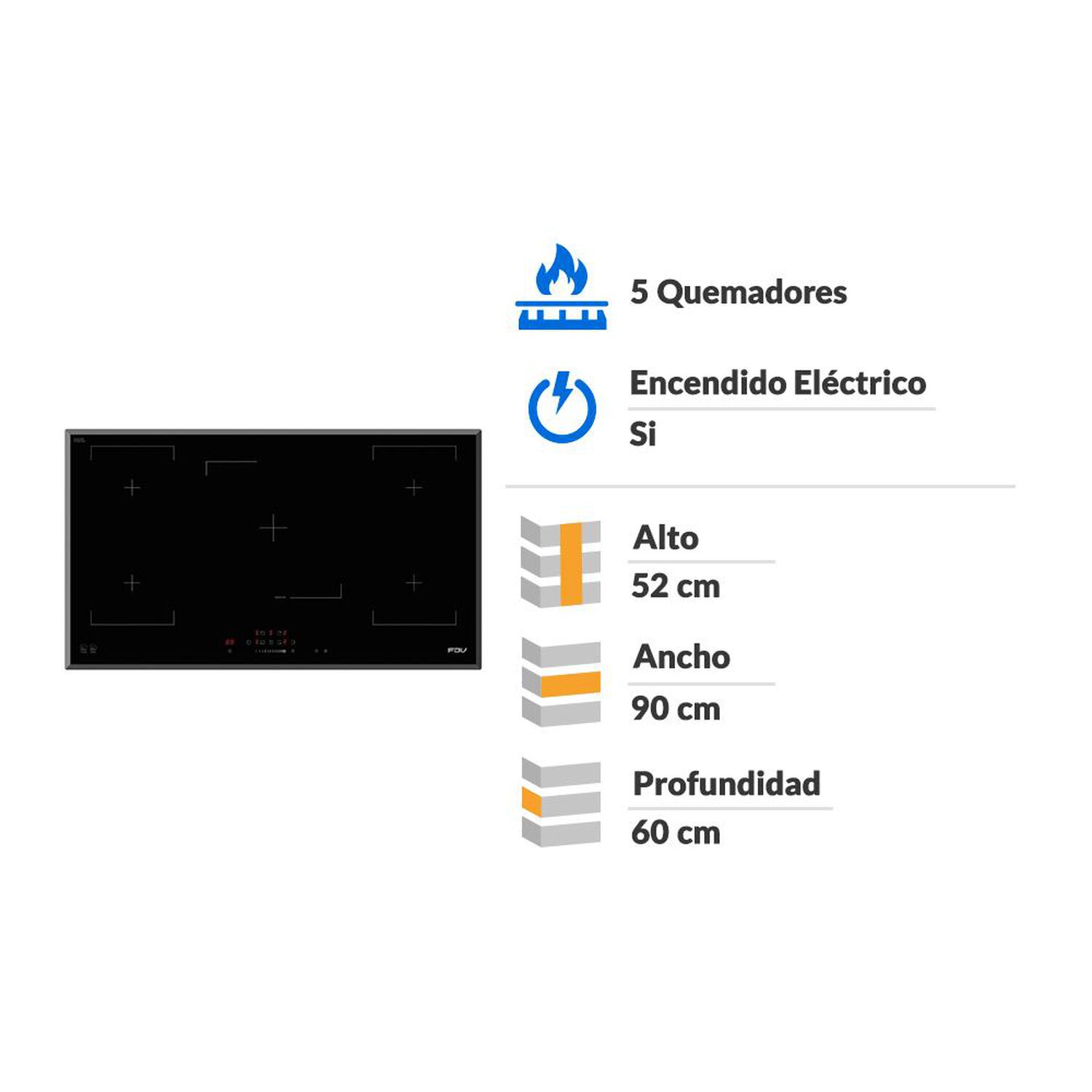 Encimera Vitrocer&aacute;mica FDV 5 BLACK / 2 Quemadores image number 1.0