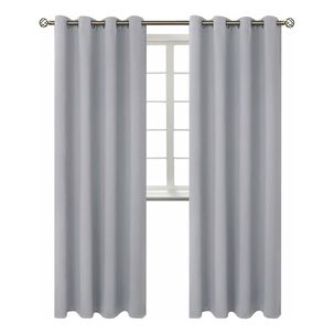 Cortina Blackout 140x220 Cm Gris Tela Poliéster Calidad