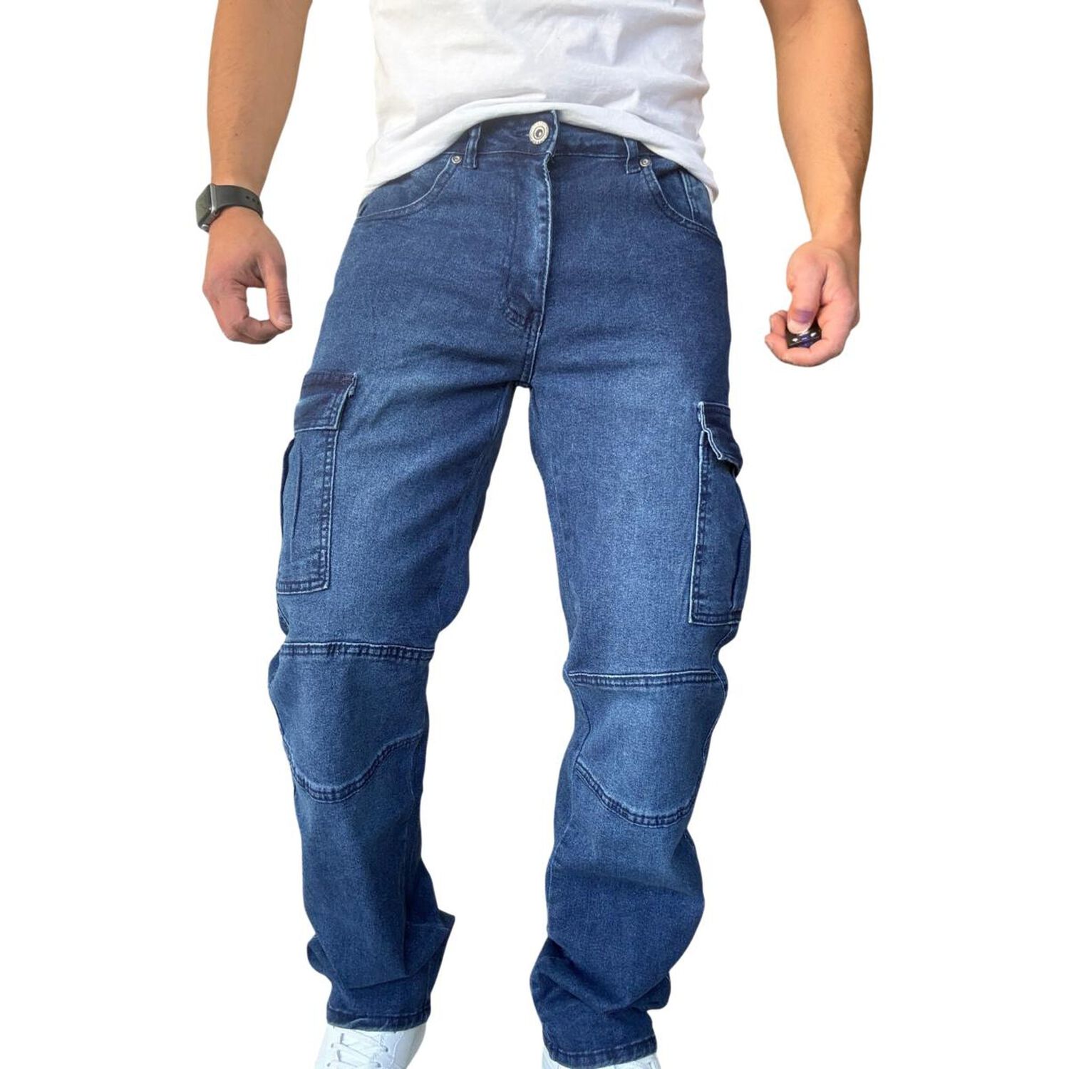 Jeans Cargo Recto Elasticado Stragth Fit Focalizado image number 5.0