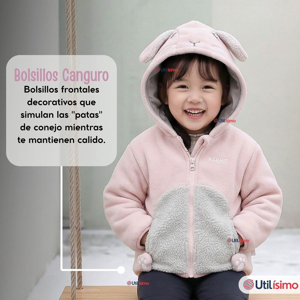 Poler&oacute;n Polar Con Capucha Invierno Beb&eacute; Ni&ntilde;a Sweet Rabbit image number 8.0