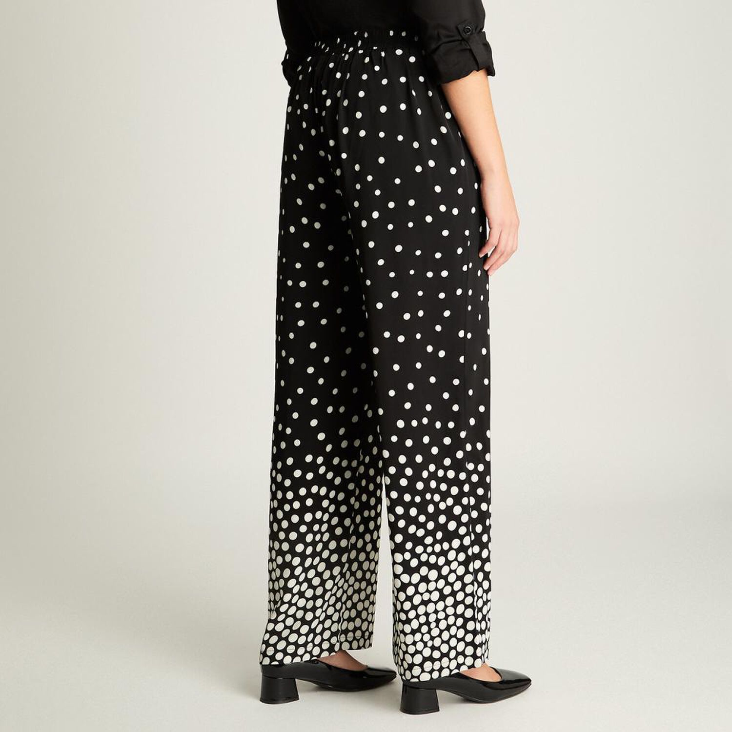 Pantal&oacute;n Tiro Alto Palazzo El&aacute;stico En Cintura Mujer Lorenzo Di Pontti image number 2.0