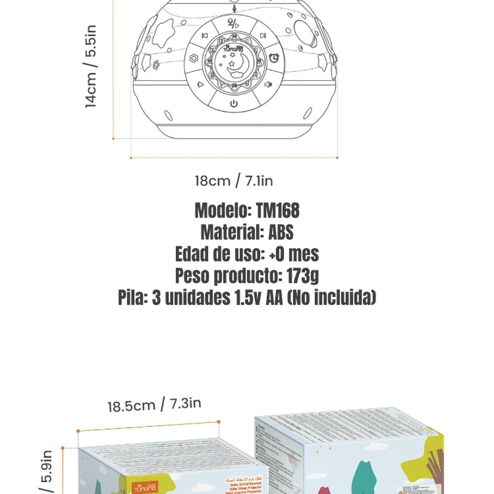 Proyector Inteligente Lámpara Luz Melodía Espanta Cuco Tm168 image number 2.0