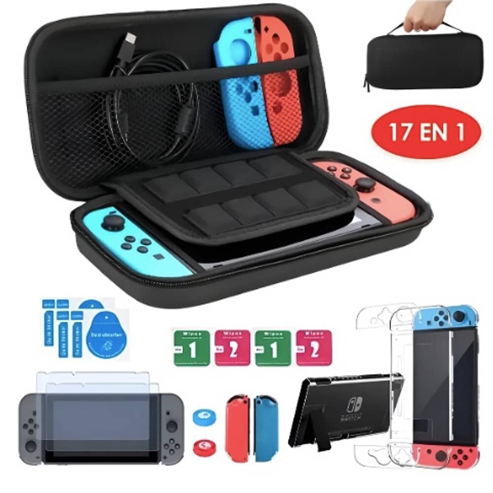 Estuche Protector Para Nintendo Switch Oled Kit 17 En1 Funda image number 0.0
