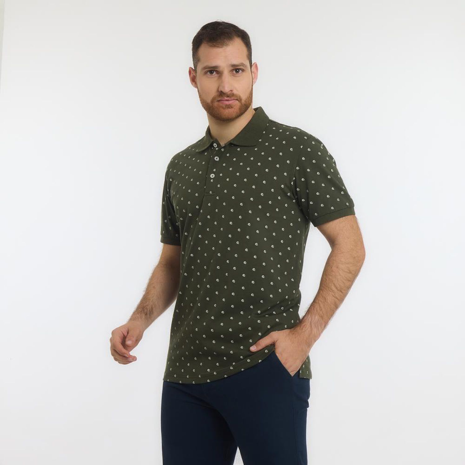 Polera Manga Corta Cuello Piqu&eacute; Hombre Herald image number 2.0