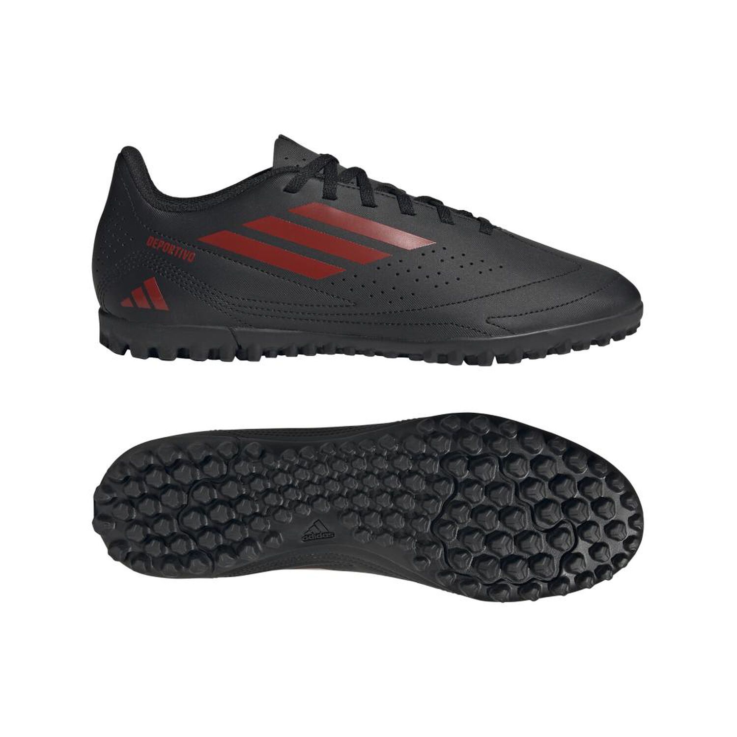 Zapatilla F&uacute;tbol Hombre Adidas Deportivo Iii Tf Negro/rojo image number 8.0
