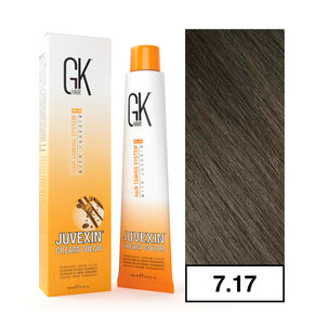 Gkhair - Tintura Cream Color Permanente Vegana 100ml + Oxidante - 7.17 Rubio Mate