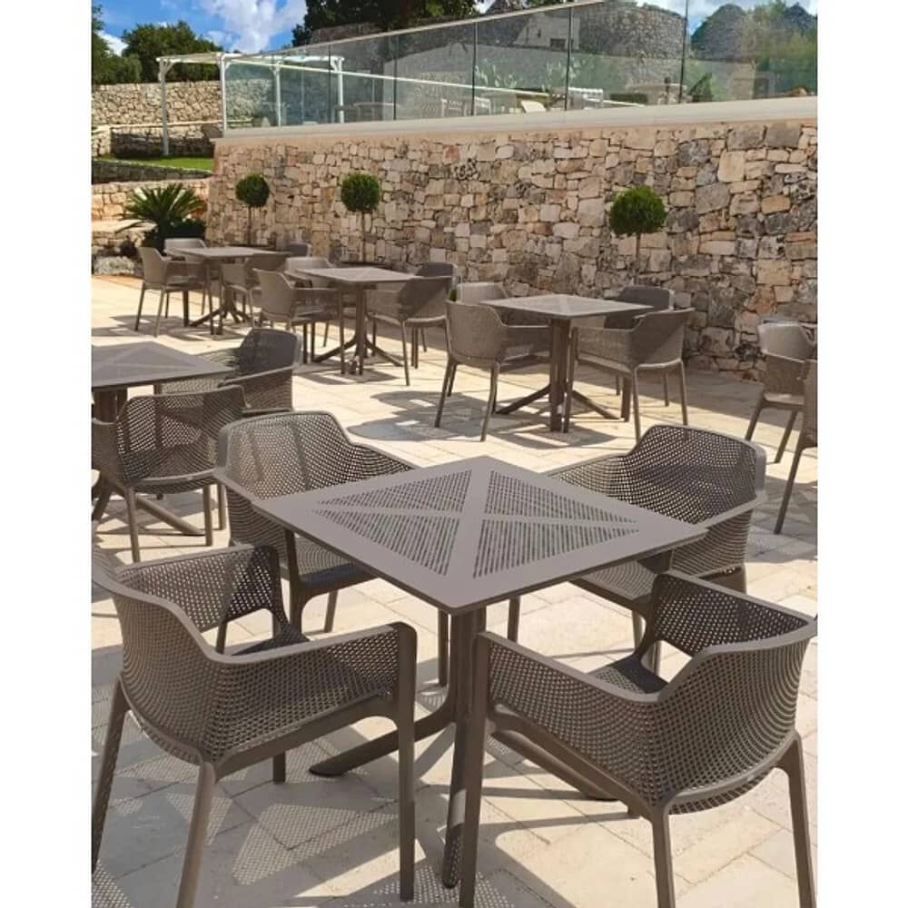 Mesa Exterior Polipropileno 80x80cm Marron image number 2.0