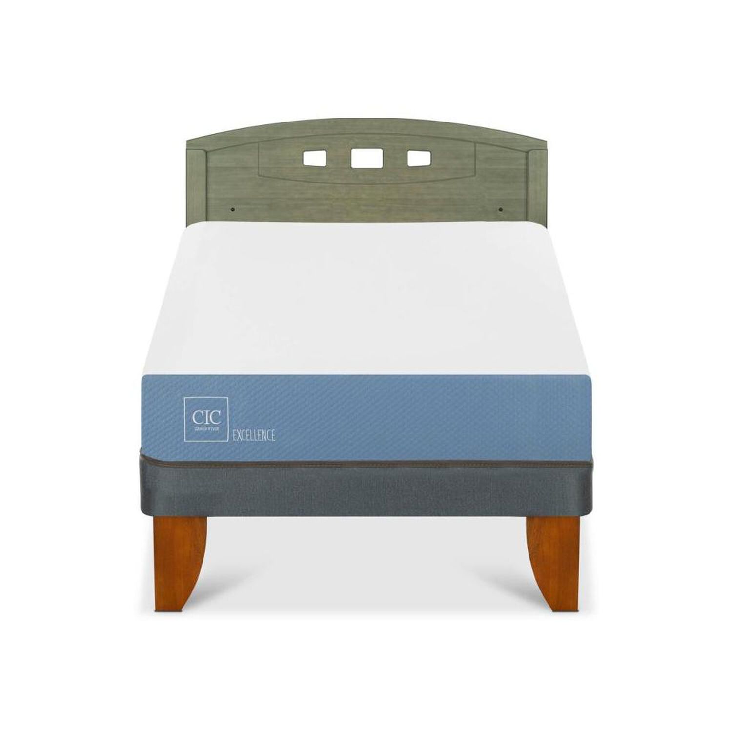 Cama Europea Cic Excellence / 1.5 Plazas / Base Normal + Respaldo image number 0.0