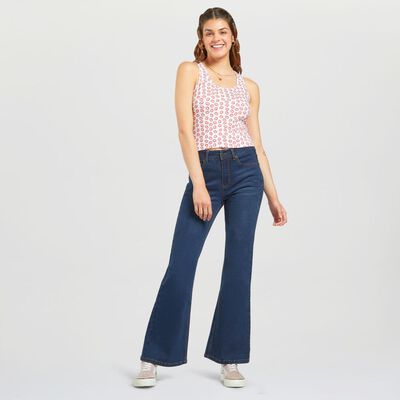 Jeans Tiro Alto Flare Mujer Freedom