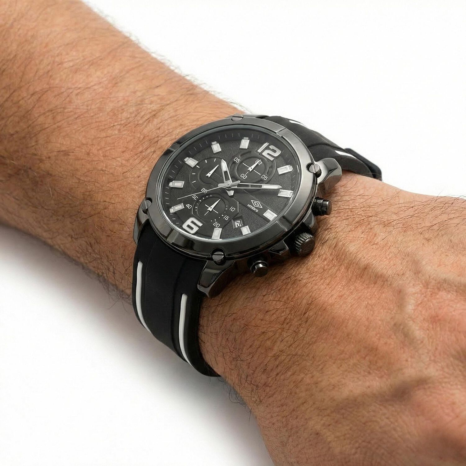Reloj An&aacute;logo Hombre Umbro Plus Negro/ Blanco Umbp-1500-89 image number 2.0