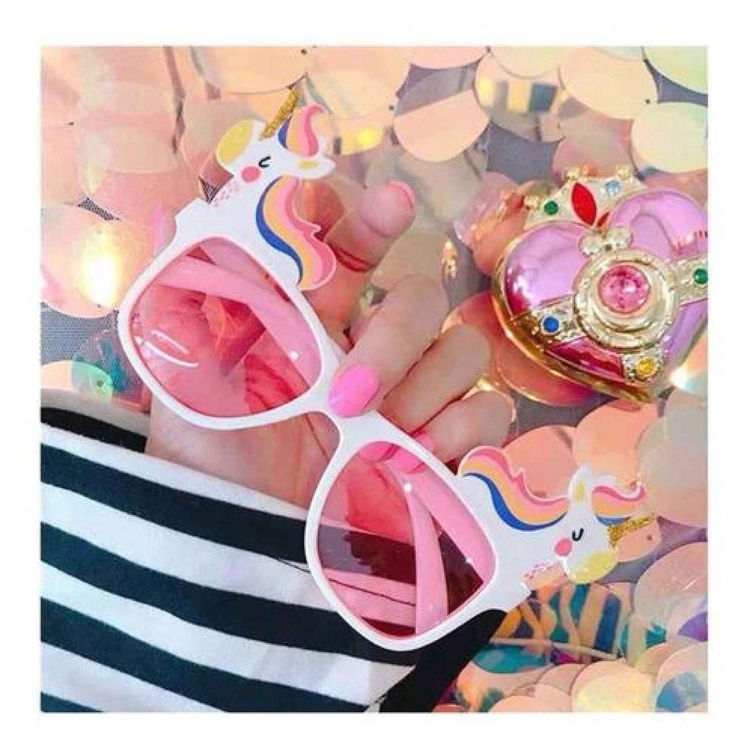 Lentes Sol Gafas Unicornio Glitter Fiesta Brillante Kawaii image number 2.0