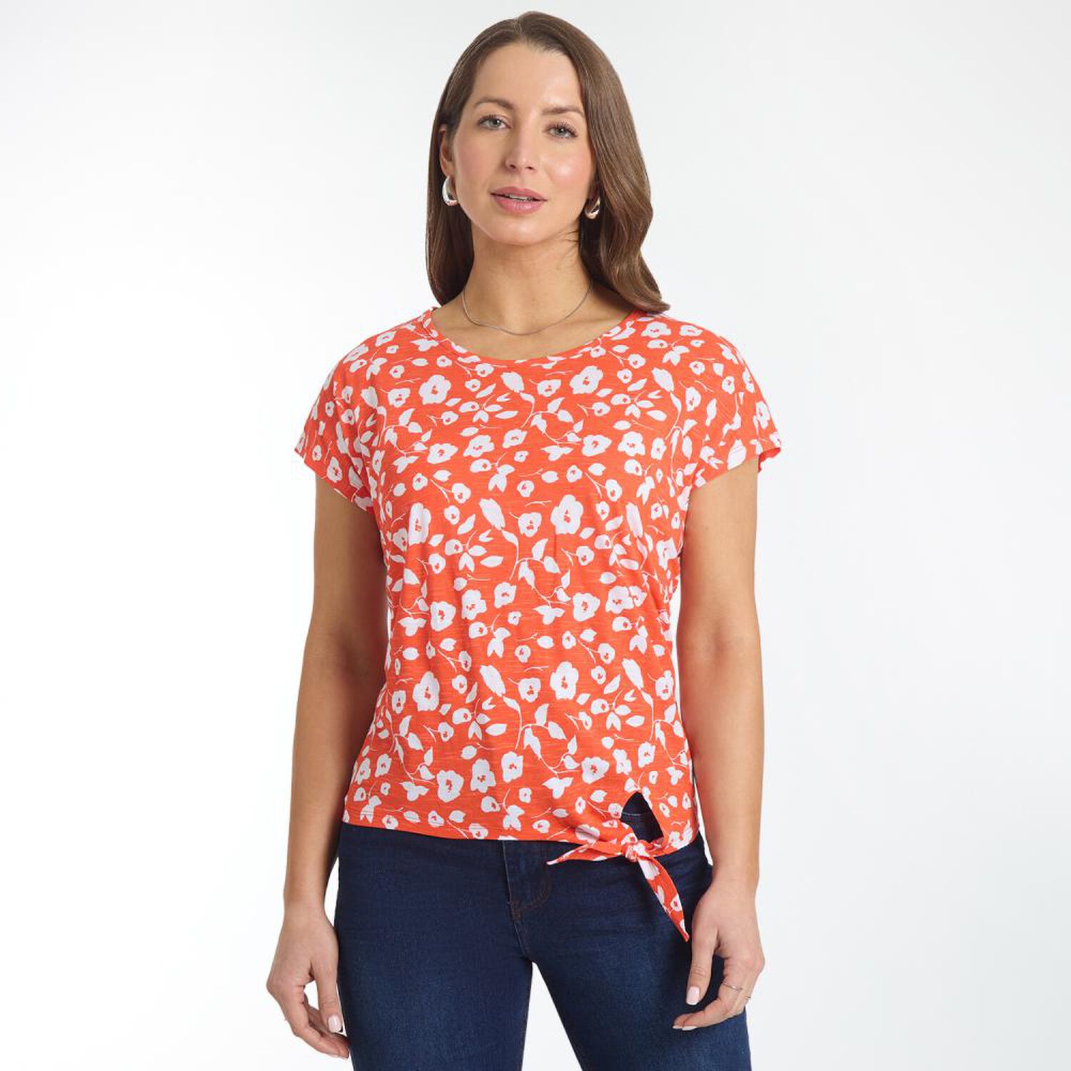 Polera Print Con Amarras En Pretina Manga Corta Cuello Redondo Mujer Geeps image number 0.0