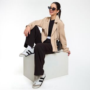 Chaqueta Crop Trench Cuello Solapa Mujer Freedom