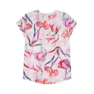 Blusa Estampada Manga Corta Cuello V Mujer Geeps