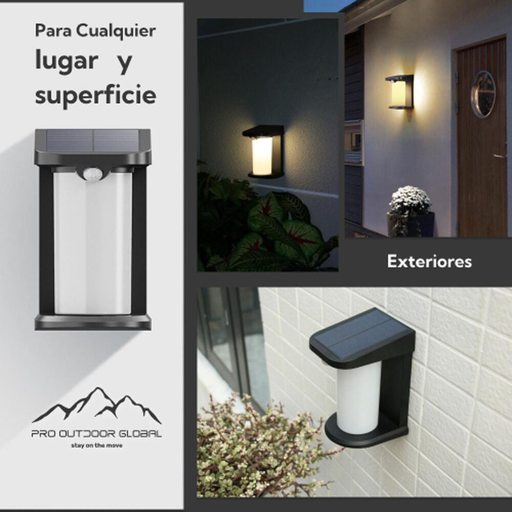 Pack 2 Aplique Solar Vertical Contra Agua Con Base Con Sensor Movimiento image number 6.0