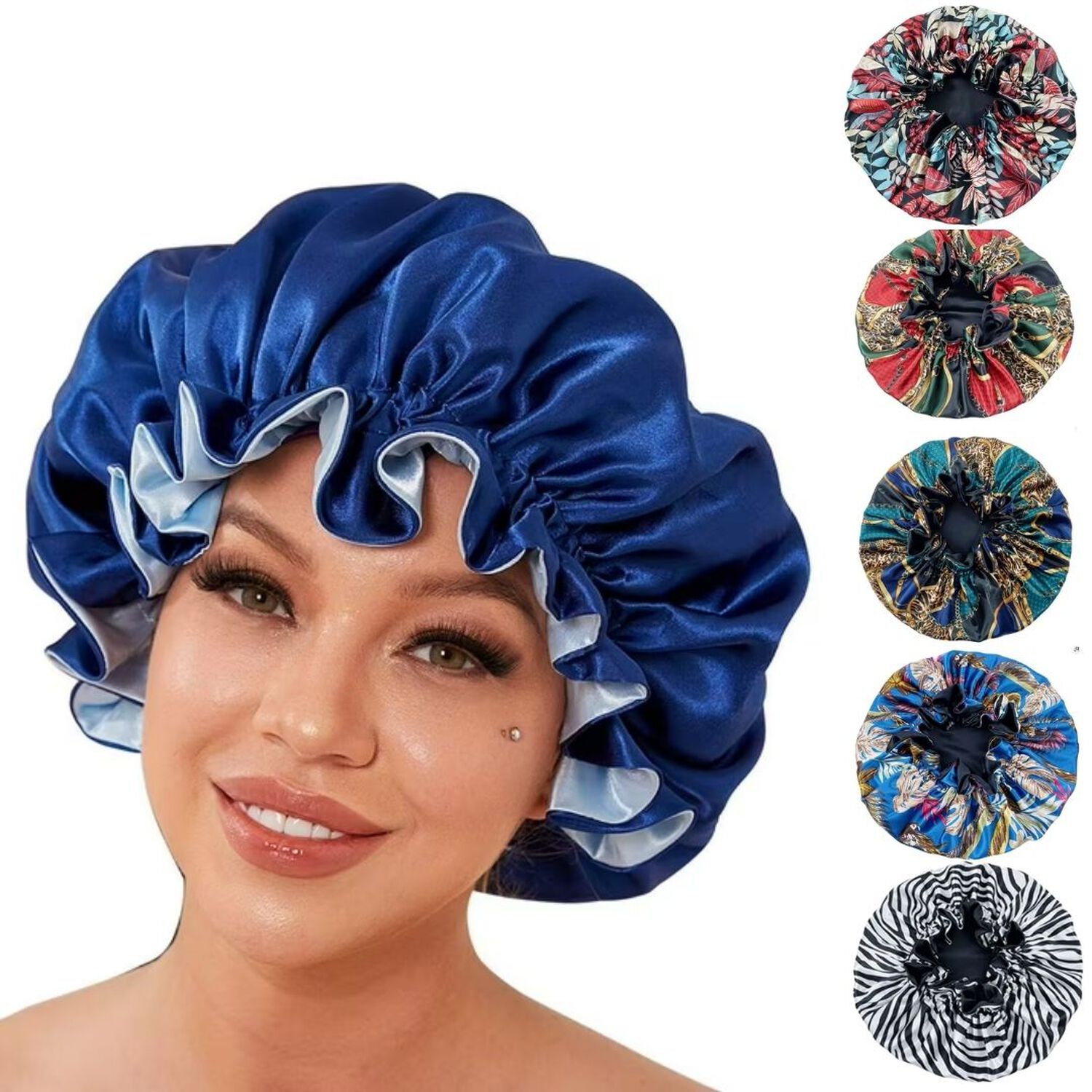 Gorro De Sat&iacute;n Antifrizz Para Cabello Corto A Medio image number 0.0