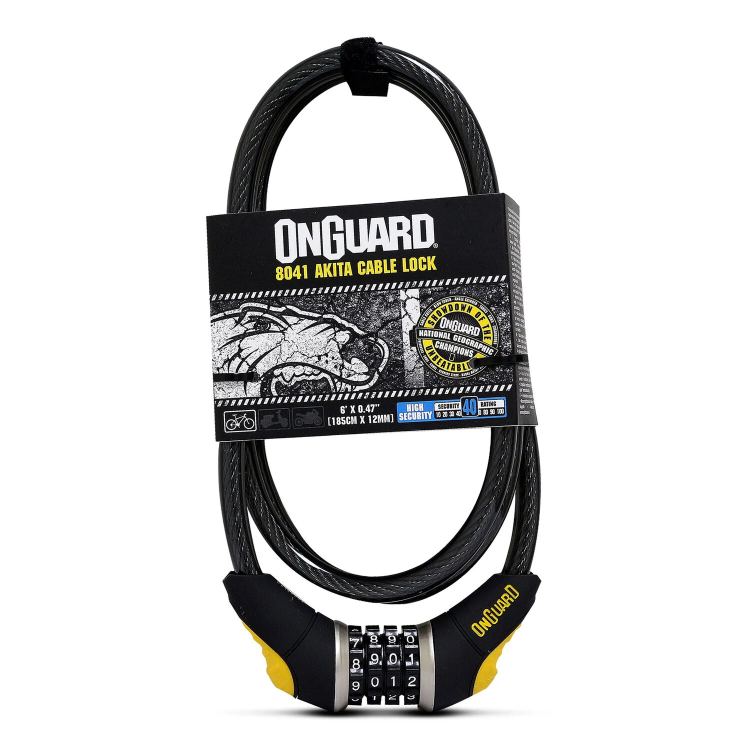 Candado Bicicleta Onguard Espiral C/clave Akita 185cmsx12mm image number 0.0