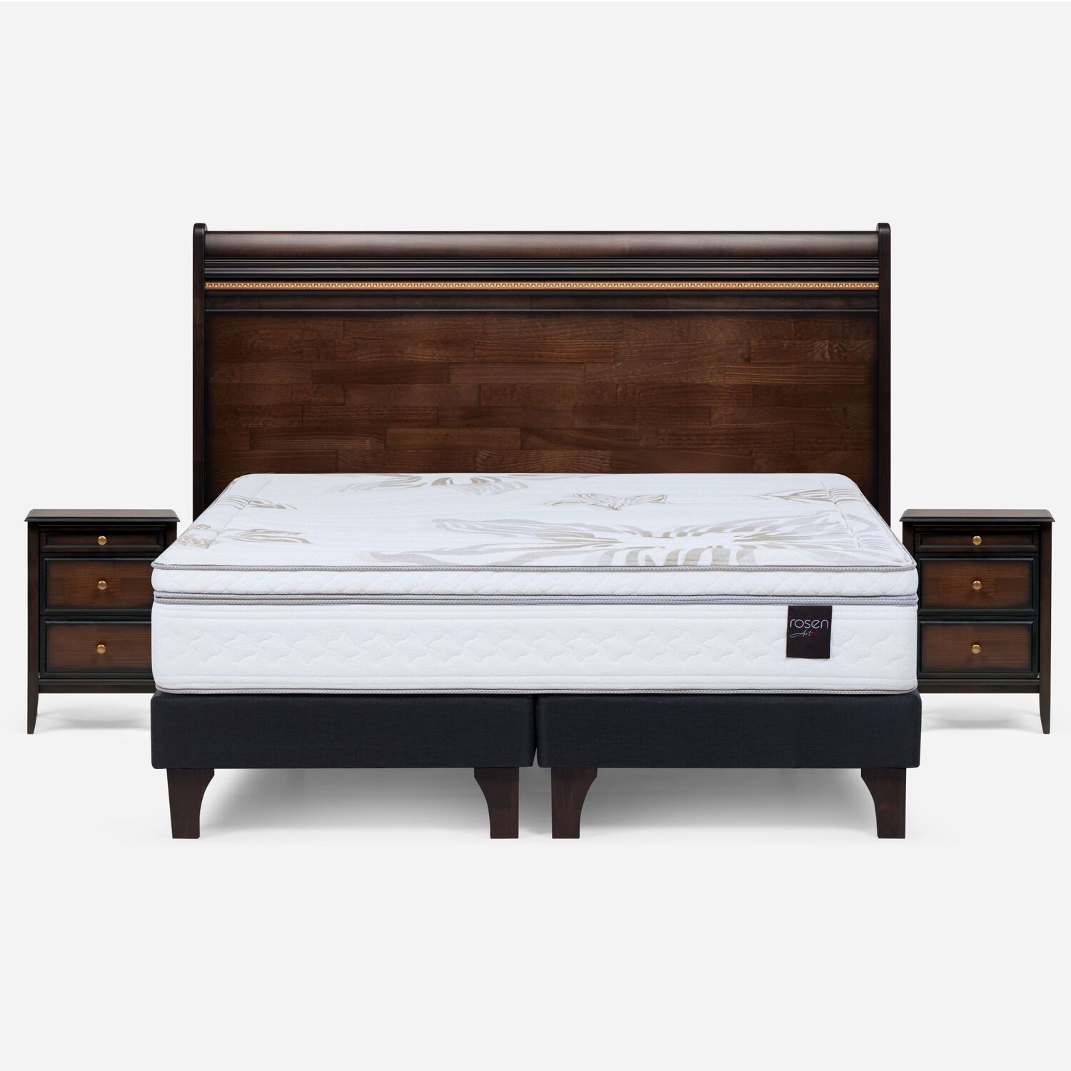 Cama Europea Rosen Art 4 / King / Base Dividida + Set De Maderas image number 0.0