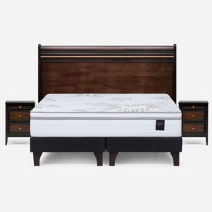 Cama Europea Rosen Art 4 / King / Base Dividida + Set De Maderas