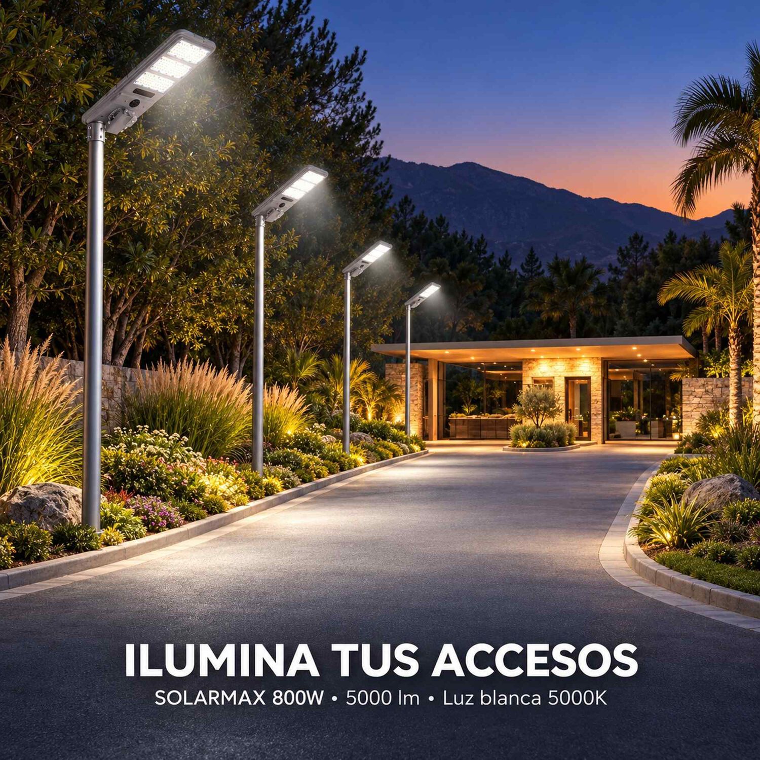 Luminaria Solar Peatonal 800w Con Panel De Alta Eficiencia image number 6.0