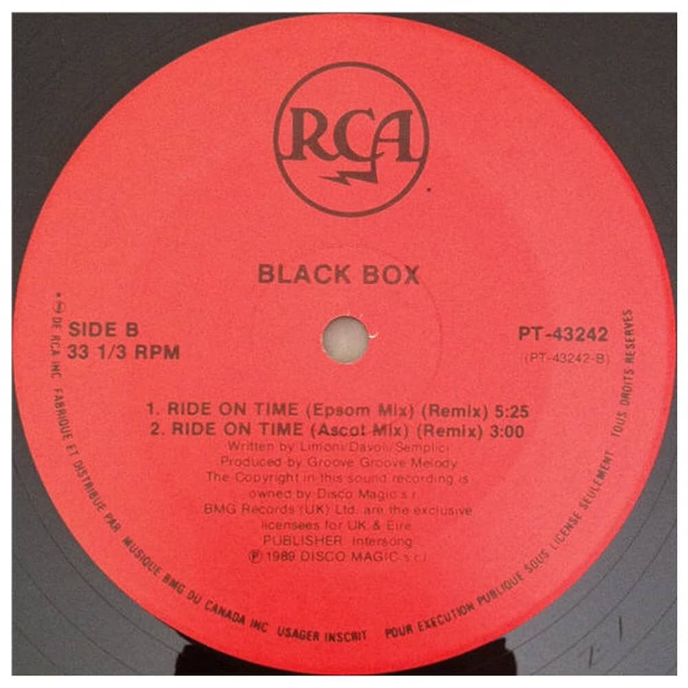 Black Box - Ride On Time | 12" Maxi Single Usado image number 2.0