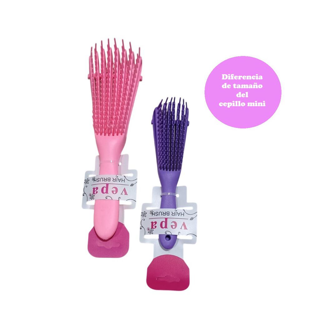 Mini Cepillo Flexible Desenredante Y Definidor De Rizos Rosa image number 3.0