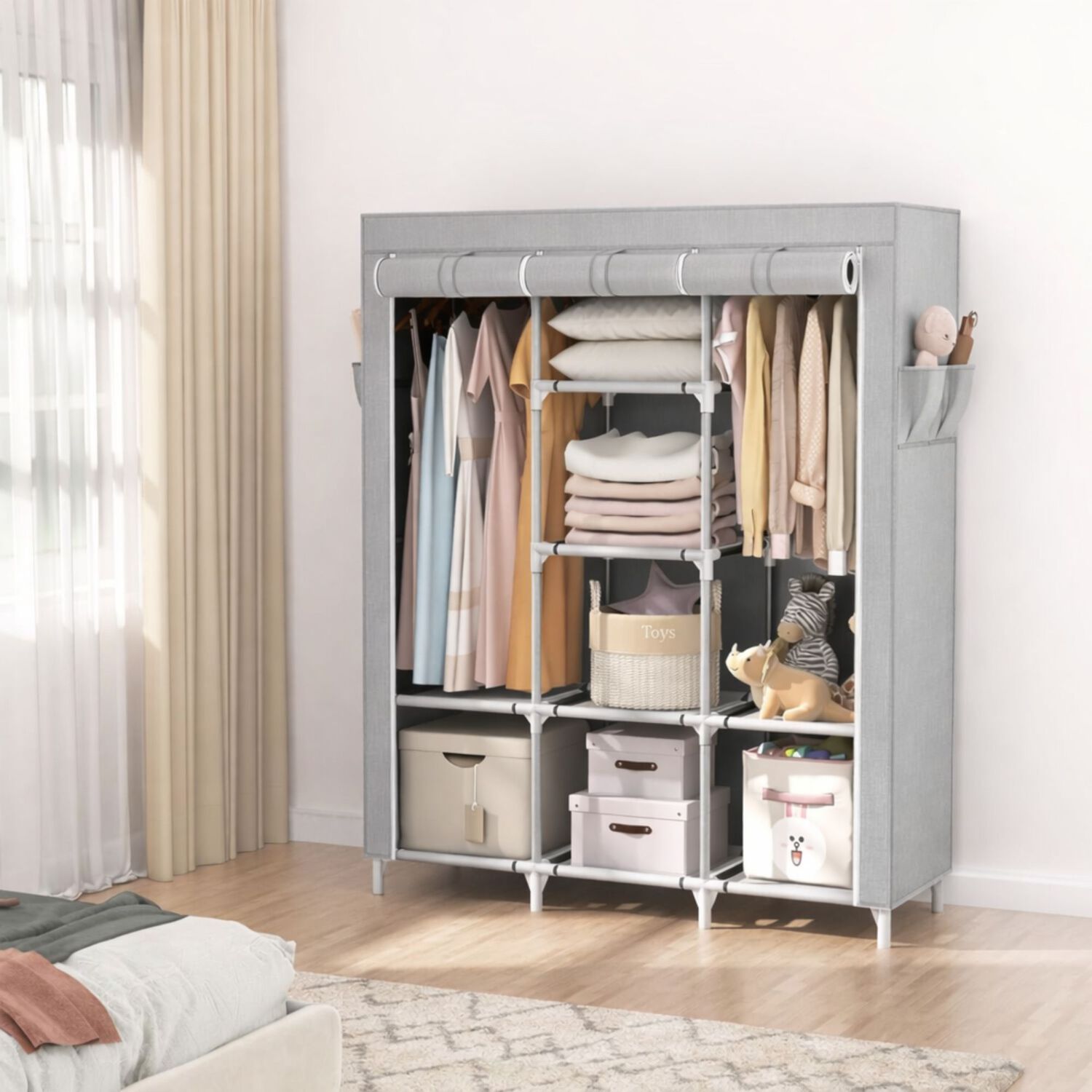 Armario Closet Ropero Armable Grande Gris image number 6.0
