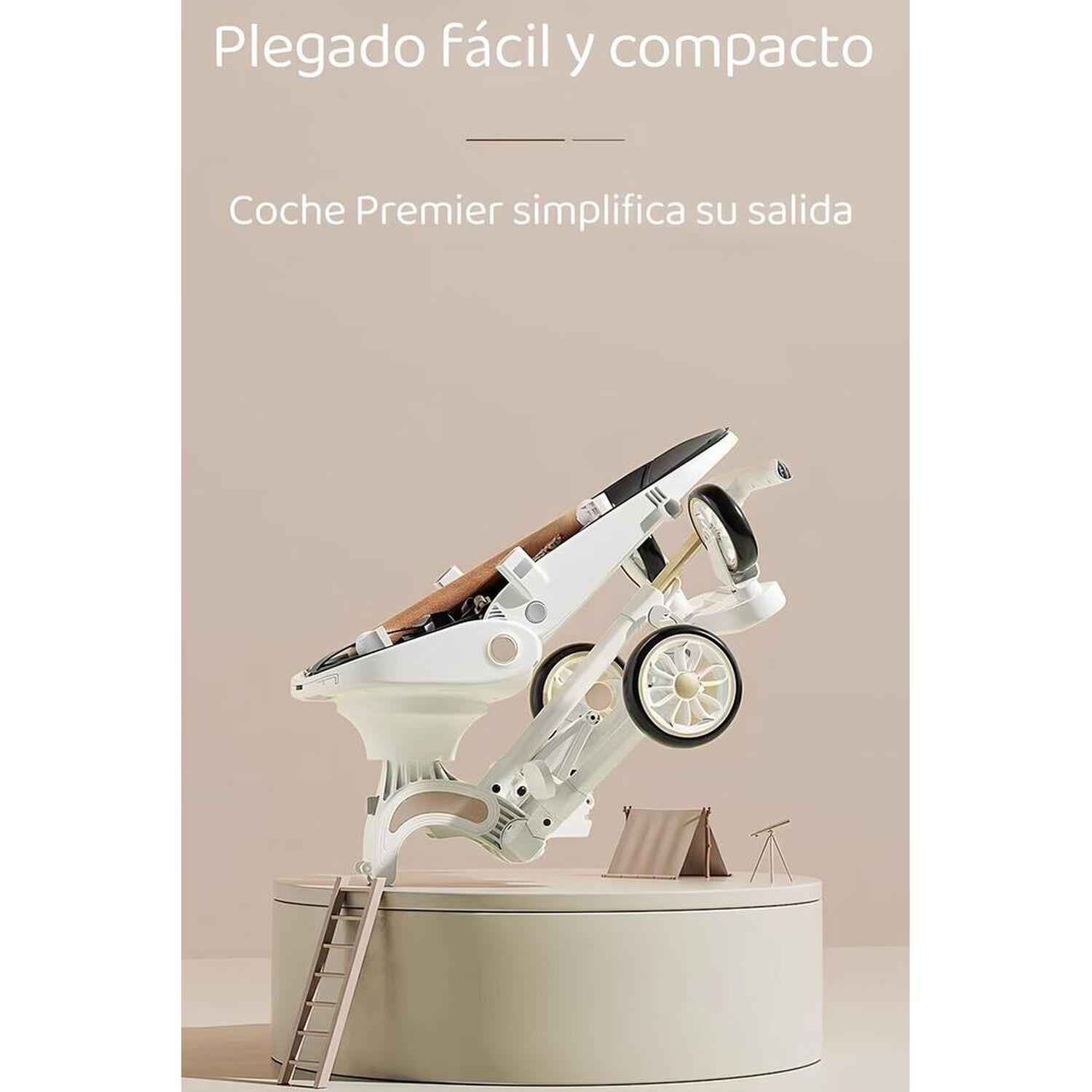 Coche De Paseo 360&deg; 3 En 1 Reclinable Lubabycas Blanco image number 3.0