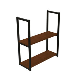 Repisa Diseño Industrial 2 Tablas 60x20cm Cafe Brasforma