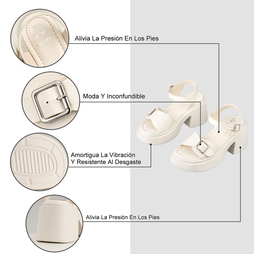 Sandalias Casual Mujer Con Plataforma Y Hebilla Weide Yl87 image number 7.0