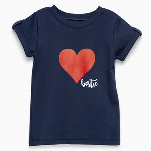 Polera Azul Corazón Rojo Algodón Peruano