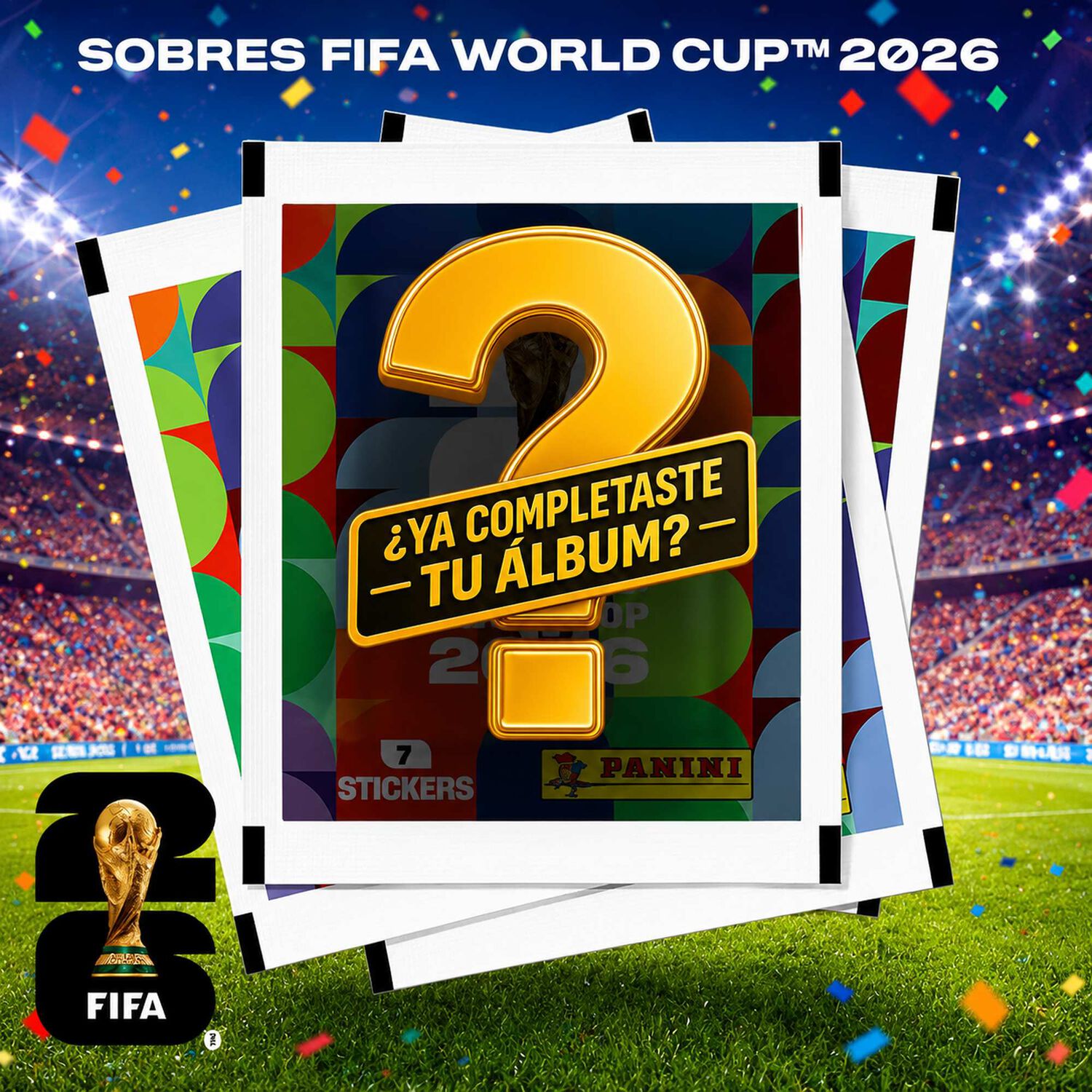 Pack 5 Sobres Mundial Fifa 2026 Panini Original 35 L&aacute;minas image number 4.0