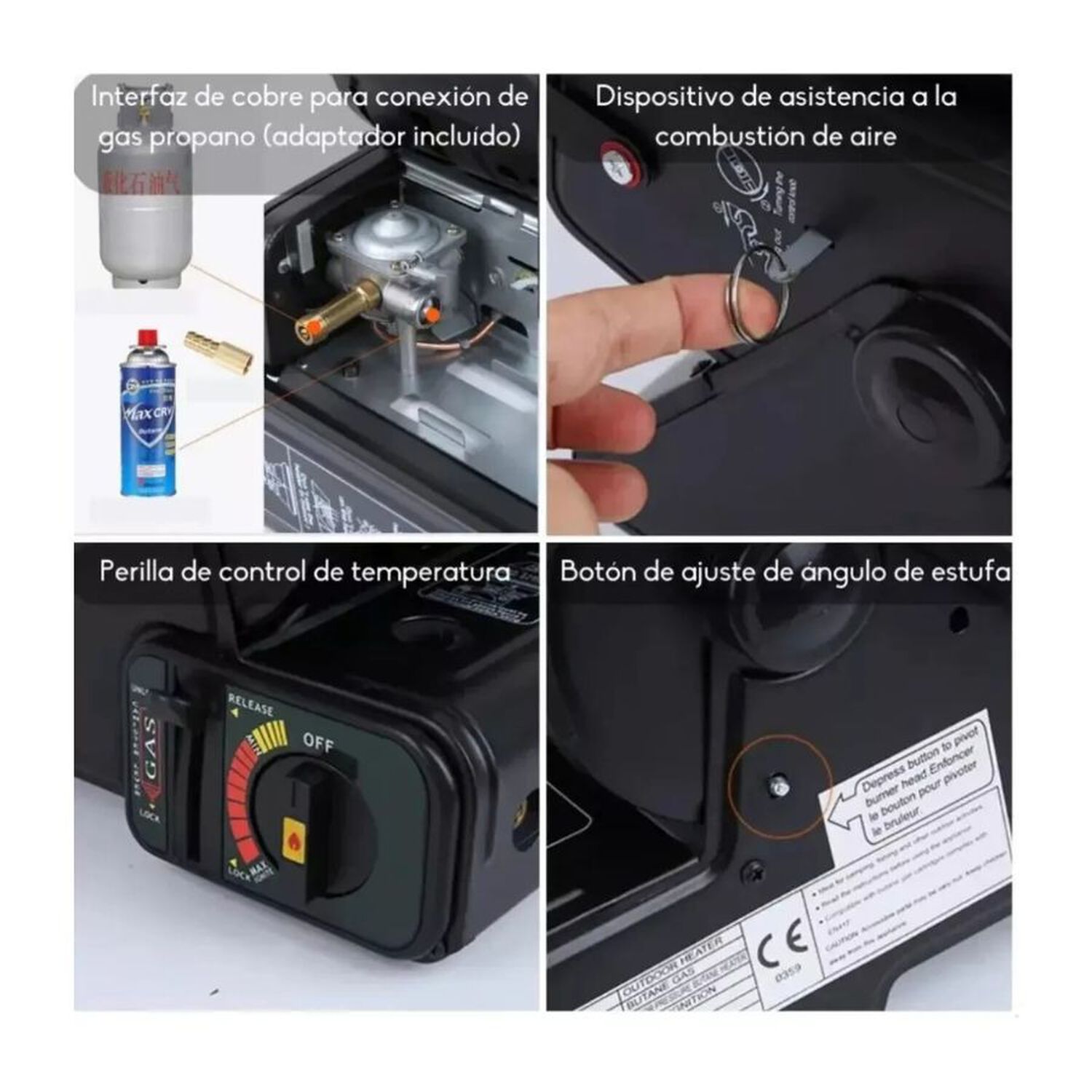 Calefactor Portatil A Gas Tipo Estufa Camping image number 6.0