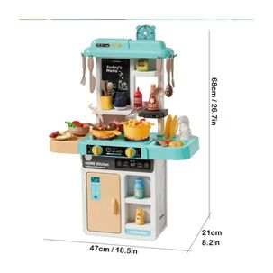Juguete Set Cocina 43 Piezas 63cm Luz Sonido Azul Infantil