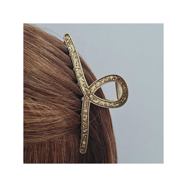 Traba Brillos Garra Tibur&oacute;n De Cabello Infinity Dorado