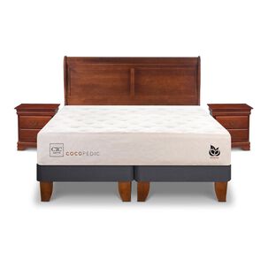 Cama Europea Cic Cocopedic / 2 Plazas / Base Dividida + Set De Maderas