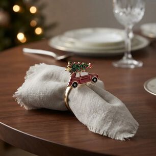 Set De 6 Anillos De Servilleta Navide&ntilde;os Auto Navide&ntilde;o
