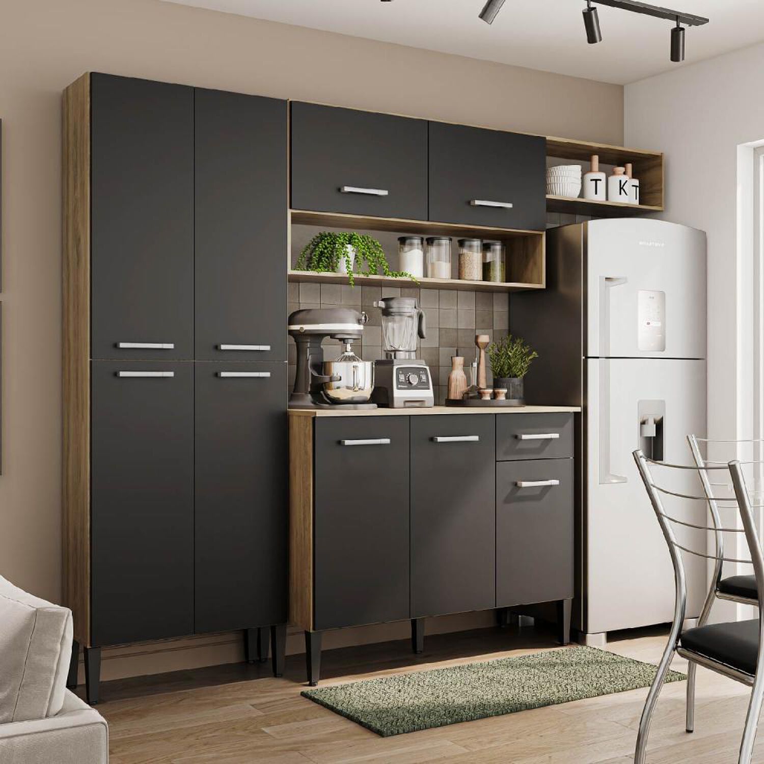 Mueble De Cocina Roca Arizona 4 M&oacute;dulos Blanco-oak image number 5.0