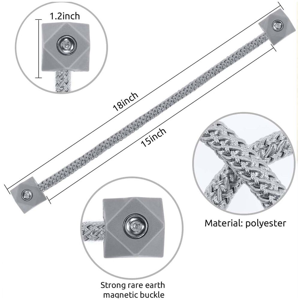 Pack De 02 Sujetadores - Abrazaderas Magneticas Para Cortinas Turquesa image number 3.0