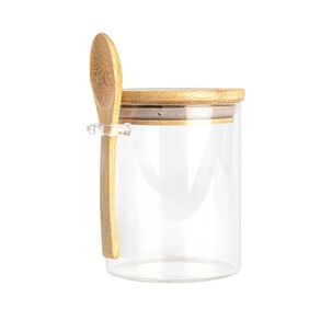 Frasco Contenedor Hermetico 700ml Vidrio 15cm Redondo Cuchara Frasco Contenedor Hermetico 700ml Vidrio 15cm Redondo Cuchara
