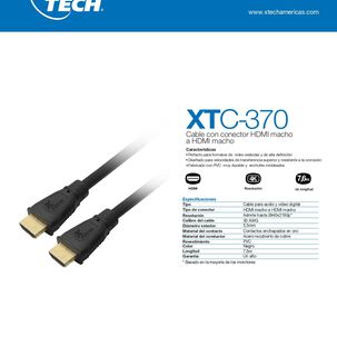 Cable Hdmi Macho/macho Xtech 7,6 Metros