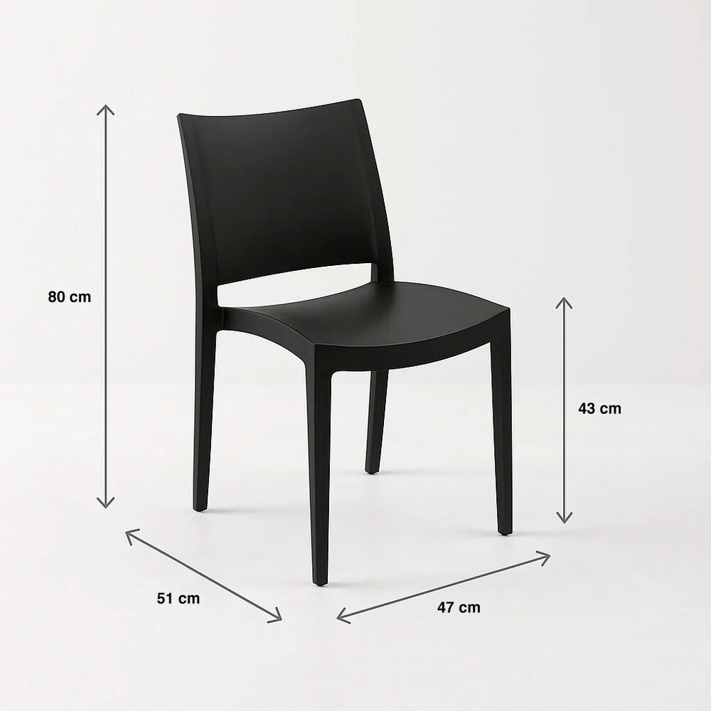 Silla De Terraza Exterior Tipo Restaurante - Negra image number 10.0