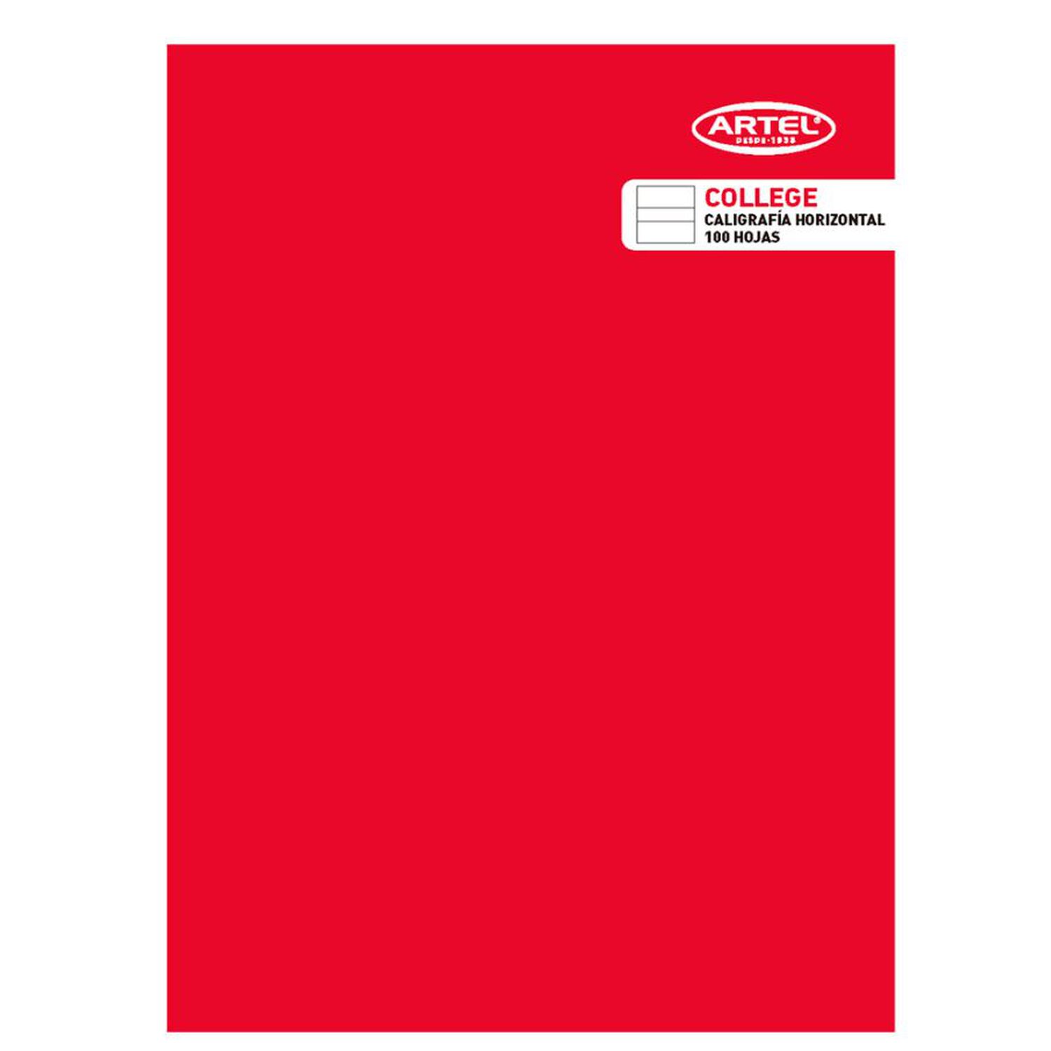 Cuaderno College Caligrafia Horizontal 100 Hojas Artel image number 0.0